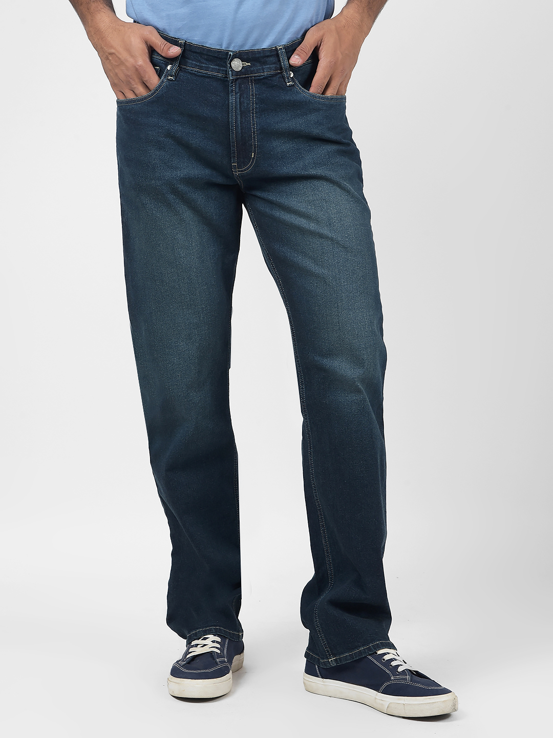 Numero Uno Men Solid Blue Jeans